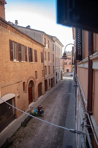 View of a central street from a window